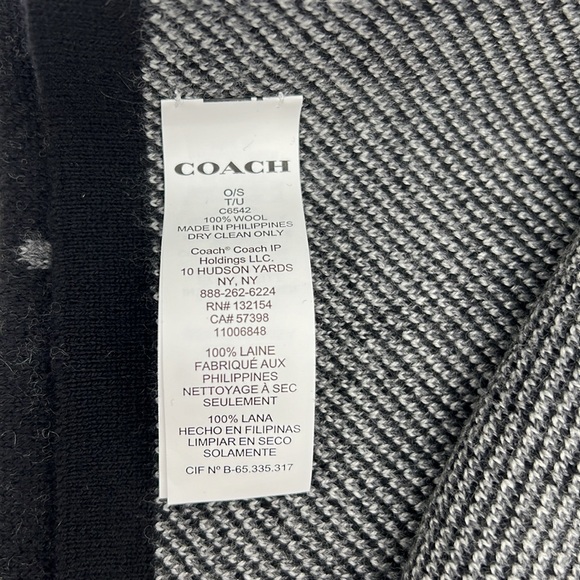 Coach Horse And Carriage Hat And Scarf Set Black/Grey - Picture 3 of 8